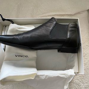 VINCE black LAMBSKIN low leather boot